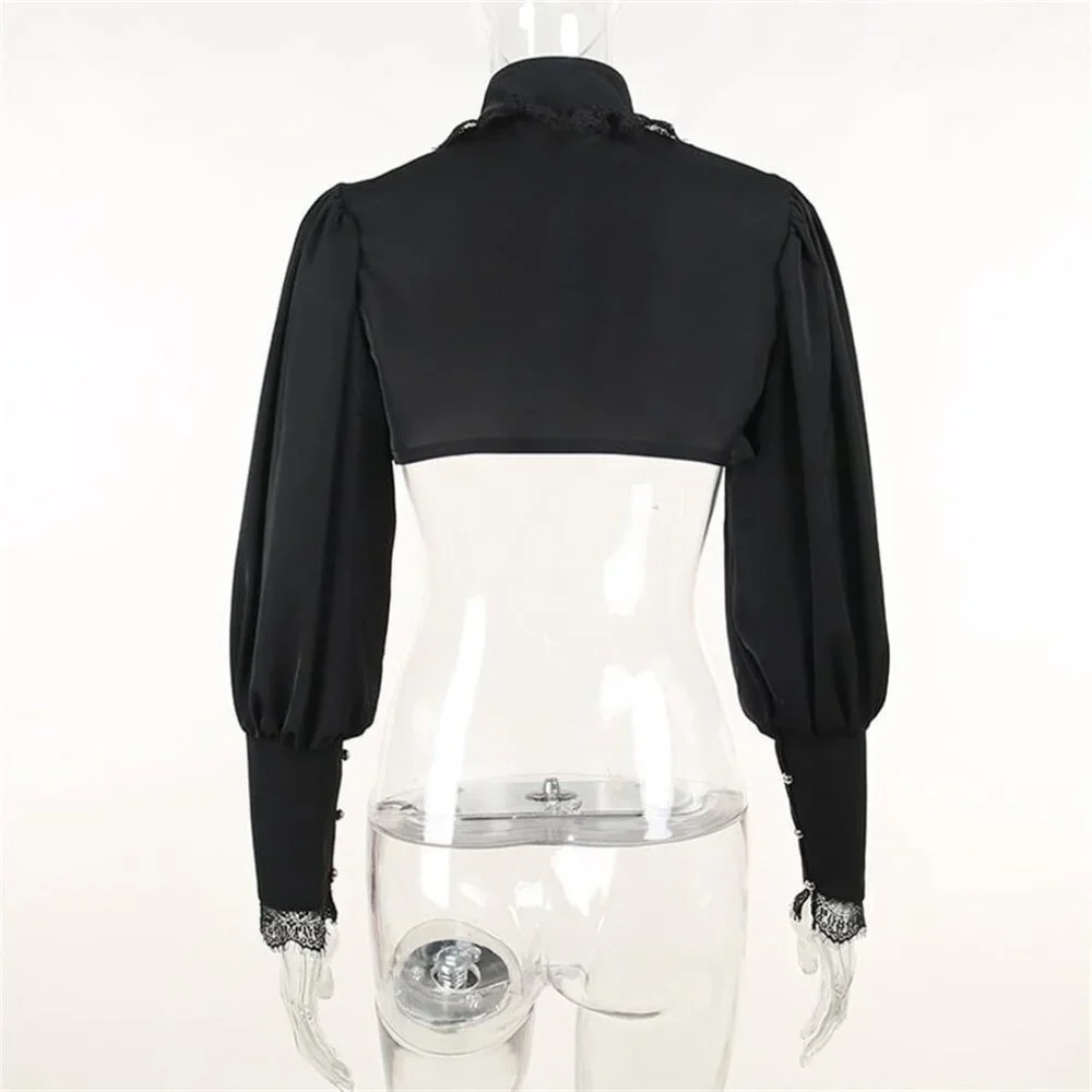 Women Black 4 Bolero Shrug Goth Crop Top Fairy Shrugs for Dresses - Picture 3 of 7